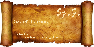 Szeif Ferenc névjegykártya